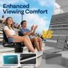 imageVIVOHOME UltraCompact Folding Stadium Seats with Back Support 2 Pack Lightweight Bleacher Chairs with Cup Holder and Carry Handle Comfortable for Bleachers Camping Outdoor Events Navy BlueBlack