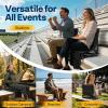 imageVIVOHOME UltraCompact Folding Stadium Seats with Back Support 2 Pack Lightweight Bleacher Chairs with Cup Holder and Carry Handle Comfortable for Bleachers Camping Outdoor Events Navy BlueBlack