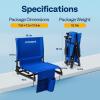 imageVIVOHOME UltraCompact Folding Stadium Seats with Back Support 2 Pack Lightweight Bleacher Chairs with Cup Holder and Carry Handle Comfortable for Bleachers Camping Outdoor Events Navy BlueBlue