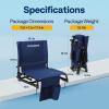 imageVIVOHOME UltraCompact Folding Stadium Seats with Back Support 2 Pack Lightweight Bleacher Chairs with Cup Holder and Carry Handle Comfortable for Bleachers Camping Outdoor Events Navy BlueNavy Blue