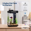 image:imageVIVOHOME 2 Gallon Smart Fish Tank with APP Control Aquarium Starter Kit with Auto Feeder Filter Temperature Display RGB LED Light Desktop Mini Fish Tank for Betta Shrimp