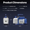 image:imageVIVOHOME 34 HP 72 CFM 2 Stage A2L HVAC Vacuum Pump Sparkless Motor for R32 R1234yf R454B R134a R22 R410a Systems Auto AC Vacuum Pump for Air Conditioner Resin Degassing with Oil Bottle5 CFM
