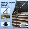 image:imageVIVOHOME 4Step Hand Rails for Outdoor Steps with Curved Ends and Balusters  2Pack Galvanized Steel Exterior Railing Kit for Porch Deck or Indoor StairsStraightRound