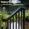 image:imageVIVOHOME 4Step Hand Rails for Outdoor Steps with Curved Ends and Balusters  2Pack Galvanized Steel Exterior Railing Kit for Porch Deck or Indoor StairsStraightOval with Balusters