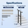 image:imageVIVOHOME 4Step Hand Rails for Outdoor Steps with Curved Ends and Balusters  2Pack Galvanized Steel Exterior Railing Kit for Porch Deck or Indoor StairsStraightOval