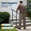 image:imageVIVOHOME 4Step Hand Rails for Outdoor Steps with Curved Ends and Balusters  2Pack Galvanized Steel Exterior Railing Kit for Porch Deck or Indoor StairsStraightRound