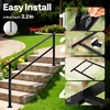 image:imageVIVOHOME 4Step Hand Rails for Outdoor Steps with Curved Ends and Balusters  2Pack Galvanized Steel Exterior Railing Kit for Porch Deck or Indoor StairsStraightOval