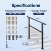 image:imageVIVOHOME 4Step Hand Rails for Outdoor Steps with Curved Ends and Balusters  2Pack Galvanized Steel Exterior Railing Kit for Porch Deck or Indoor StairsStraightOval