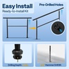 image:imageVIVOHOME 4Step Hand Rails for Outdoor Steps with Curved Ends and Balusters  2Pack Galvanized Steel Exterior Railing Kit for Porch Deck or Indoor StairsStraightRound