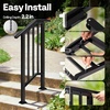 image:imageVIVOHOME 4Step Hand Rails for Outdoor Steps with Curved Ends and Balusters  2Pack Galvanized Steel Exterior Railing Kit for Porch Deck or Indoor StairsStraightOval with Balusters
