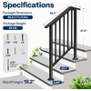 image:imageVIVOHOME 4Step Hand Rails for Outdoor Steps with Curved Ends and Balusters  2Pack Galvanized Steel Exterior Railing Kit for Porch Deck or Indoor StairsStraightOval with Balusters
