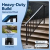 image:imageVIVOHOME 4Step Hand Rails for Outdoor Steps with Curved Ends and Balusters  2Pack Galvanized Steel Exterior Railing Kit for Porch Deck or Indoor StairsCurved End with Balusters