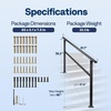 image:imageVIVOHOME 4Step Hand Rails for Outdoor Steps with Curved Ends and Balusters  2Pack Galvanized Steel Exterior Railing Kit for Porch Deck or Indoor StairsStraightOval