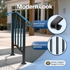 image:imageVIVOHOME 4Step Hand Rails for Outdoor Steps with Curved Ends and Balusters  2Pack Galvanized Steel Exterior Railing Kit for Porch Deck or Indoor StairsCurved End with Balusters