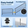 image:imageVIVOHOME 4Step Hand Rails for Outdoor Steps with Curved Ends and Balusters  2Pack Galvanized Steel Exterior Railing Kit for Porch Deck or Indoor StairsCurved End with Balusters