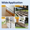 image:imageVIVOHOME 4Step Hand Rails for Outdoor Steps with Curved Ends and Balusters  2Pack Galvanized Steel Exterior Railing Kit for Porch Deck or Indoor StairsStraightRound