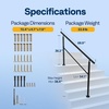 image:imageVIVOHOME 4Step Hand Rails for Outdoor Steps with Curved Ends and Balusters  2Pack Galvanized Steel Exterior Railing Kit for Porch Deck or Indoor StairsStraightRound