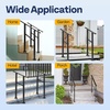 image:imageVIVOHOME 4Step Hand Rails for Outdoor Steps with Curved Ends and Balusters  2Pack Galvanized Steel Exterior Railing Kit for Porch Deck or Indoor StairsStraightOval
