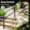 image:imageVIVOHOME 4Step Hand Rails for Outdoor Steps with Curved Ends and Balusters  2Pack Galvanized Steel Exterior Railing Kit for Porch Deck or Indoor StairsStraightOval