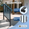 image:imageVIVOHOME 4Step Hand Rails for Outdoor Steps with Curved Ends and Balusters  2Pack Galvanized Steel Exterior Railing Kit for Porch Deck or Indoor StairsCurved End with Balusters