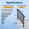 image:imageVIVOHOME 4Step Hand Rails for Outdoor Steps with Curved Ends and Balusters  2Pack Galvanized Steel Exterior Railing Kit for Porch Deck or Indoor StairsCurved End with Balusters