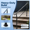 image:imageVIVOHOME 4Step Hand Rails for Outdoor Steps with Curved Ends and Balusters  2Pack Galvanized Steel Exterior Railing Kit for Porch Deck or Indoor StairsStraightRound