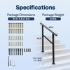 image:imageVIVOHOME 4Step Hand Rails for Outdoor Steps with Curved Ends and Balusters  2Pack Galvanized Steel Exterior Railing Kit for Porch Deck or Indoor StairsStraightOval