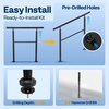 image:imageVIVOHOME 4Step Hand Rails for Outdoor Steps with Curved Ends and Balusters  2Pack Galvanized Steel Exterior Railing Kit for Porch Deck or Indoor StairsStraightRound
