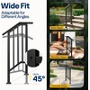 image:imageVIVOHOME 4Step Hand Rails for Outdoor Steps with Curved Ends and Balusters  2Pack Galvanized Steel Exterior Railing Kit for Porch Deck or Indoor StairsStraightOval with Balusters