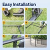 image:imageVIVOHOME 4Step Hand Rails for Outdoor Steps with Curved Ends and Balusters  2Pack Galvanized Steel Exterior Railing Kit for Porch Deck or Indoor StairsStraightOval