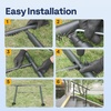 image:imageVIVOHOME 4Step Hand Rails for Outdoor Steps with Curved Ends and Balusters  2Pack Galvanized Steel Exterior Railing Kit for Porch Deck or Indoor StairsStraightRound