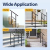 image:imageVIVOHOME 4Step Hand Rails for Outdoor Steps with Curved Ends and Balusters  2Pack Galvanized Steel Exterior Railing Kit for Porch Deck or Indoor StairsStraightRound