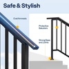 image:imageVIVOHOME 4Step Hand Rails for Outdoor Steps with Curved Ends and Balusters  2Pack Galvanized Steel Exterior Railing Kit for Porch Deck or Indoor StairsStraightOval with Balusters