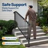 image:imageVIVOHOME 4Step Hand Rails for Outdoor Steps with Curved Ends and Balusters  2Pack Galvanized Steel Exterior Railing Kit for Porch Deck or Indoor StairsCurved End with Balusters