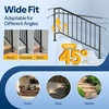 image:imageVIVOHOME 4Step Hand Rails for Outdoor Steps with Curved Ends and Balusters  2Pack Galvanized Steel Exterior Railing Kit for Porch Deck or Indoor StairsCurved End with Balusters