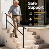 image:imageVIVOHOME 4Step Hand Rails for Outdoor Steps with Curved Ends and Balusters  2Pack Galvanized Steel Exterior Railing Kit for Porch Deck or Indoor StairsStraightOval