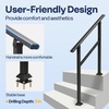 image:imageVIVOHOME 4Step Hand Rails for Outdoor Steps with Curved Ends and Balusters  2Pack Galvanized Steel Exterior Railing Kit for Porch Deck or Indoor StairsStraightOval