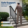 image:imageVIVOHOME 4Step Hand Rails for Outdoor Steps with Curved Ends and Balusters  2Pack Galvanized Steel Exterior Railing Kit for Porch Deck or Indoor StairsCurved End with Balusters