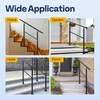 image:imageVIVOHOME 4Step Hand Rails for Outdoor Steps with Curved Ends and Balusters  2Pack Galvanized Steel Exterior Railing Kit for Porch Deck or Indoor StairsStraightRound