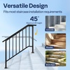 image:imageVIVOHOME 4Step Hand Rails for Outdoor Steps with Curved Ends and Balusters  2Pack Galvanized Steel Exterior Railing Kit for Porch Deck or Indoor StairsStraightOval with Balusters