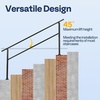 image:imageVIVOHOME 4Step Hand Rails for Outdoor Steps with Curved Ends and Balusters  2Pack Galvanized Steel Exterior Railing Kit for Porch Deck or Indoor StairsStraightOval