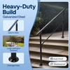image:imageVIVOHOME 4Step Hand Rails for Outdoor Steps with Curved Ends and Balusters  2Pack Galvanized Steel Exterior Railing Kit for Porch Deck or Indoor StairsStraightRound