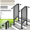 image:imageVIVOHOME 4Step Hand Rails for Outdoor Steps with Curved Ends and Balusters  2Pack Galvanized Steel Exterior Railing Kit for Porch Deck or Indoor StairsCurved End with Balusters
