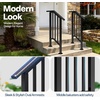image:imageVIVOHOME 4Step Hand Rails for Outdoor Steps with Curved Ends and Balusters  2Pack Galvanized Steel Exterior Railing Kit for Porch Deck or Indoor StairsStraightOval with Balusters