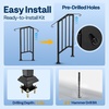 image:imageVIVOHOME 4Step Hand Rails for Outdoor Steps with Curved Ends and Balusters  2Pack Galvanized Steel Exterior Railing Kit for Porch Deck or Indoor StairsCurved End with Balusters