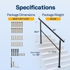 image:imageVIVOHOME 4Step Hand Rails for Outdoor Steps with Curved Ends and Balusters  2Pack Galvanized Steel Exterior Railing Kit for Porch Deck or Indoor StairsStraightRound