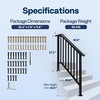 image:imageVIVOHOME 4Step Hand Rails for Outdoor Steps with Curved Ends and Balusters  2Pack Galvanized Steel Exterior Railing Kit for Porch Deck or Indoor StairsStraightOval with Balusters