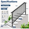 image:imageVIVOHOME 4Step Hand Rails for Outdoor Steps with Curved Ends and Balusters  2Pack Galvanized Steel Exterior Railing Kit for Porch Deck or Indoor StairsStraightOval with Balusters