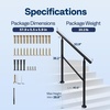 image:imageVIVOHOME 4Step Hand Rails for Outdoor Steps with Curved Ends and Balusters  2Pack Galvanized Steel Exterior Railing Kit for Porch Deck or Indoor StairsStraightRound