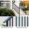 image:imageVIVOHOME 4Step Hand Rails for Outdoor Steps with Curved Ends and Balusters  2Pack Galvanized Steel Exterior Railing Kit for Porch Deck or Indoor StairsStraightOval with Balusters